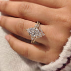Marquise Engagement Ring with Wedding Band in Muse Setting