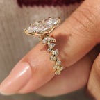 Marquise Diamond Ring in Nature Inspired Setting