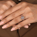 Marquise Diamond Ring in Nature Inspired Style