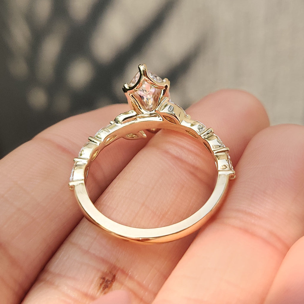 Nature Inspired Marquise Diamond Engagement Ring