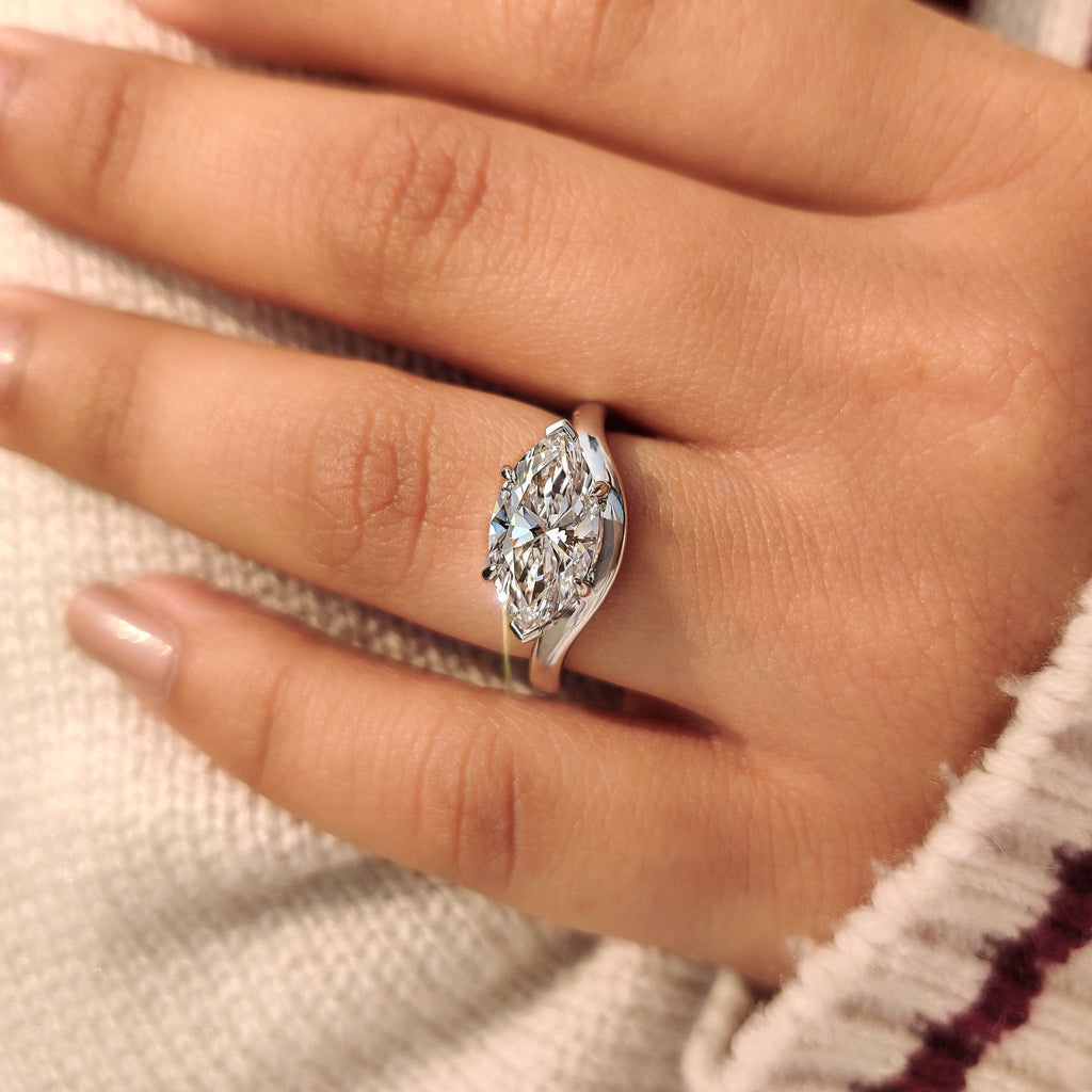 Marquise Diamond Engagement Ring in Solitaire Style
