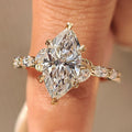 Nature Inspired Marquise Diamond Engagement Ring