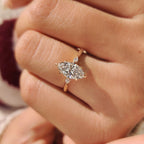 Three Stone Marquise Diamond Engagement Ring