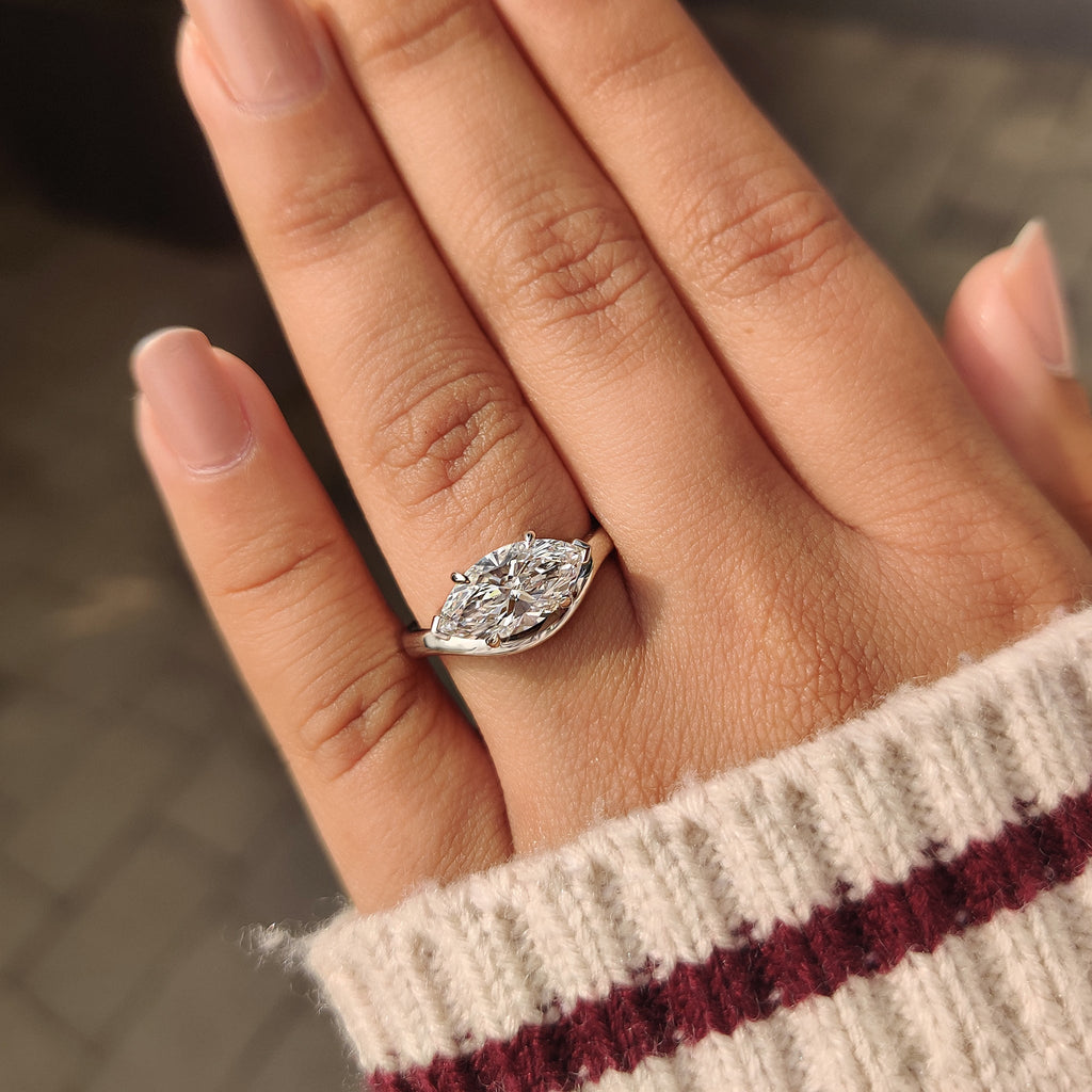 Marquise Diamond Engagement Ring in Solitaire Style