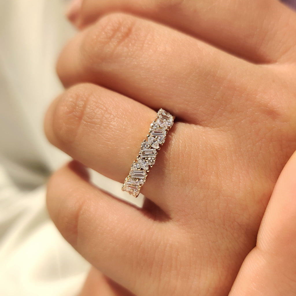 Marquise, Baguette and Round Diamond Full Eternity Band
