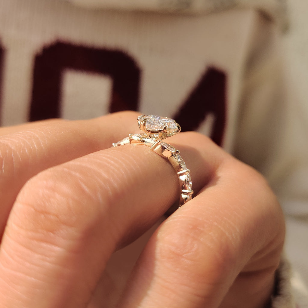 Nature Inspired Marquise Diamond Engagement Ring