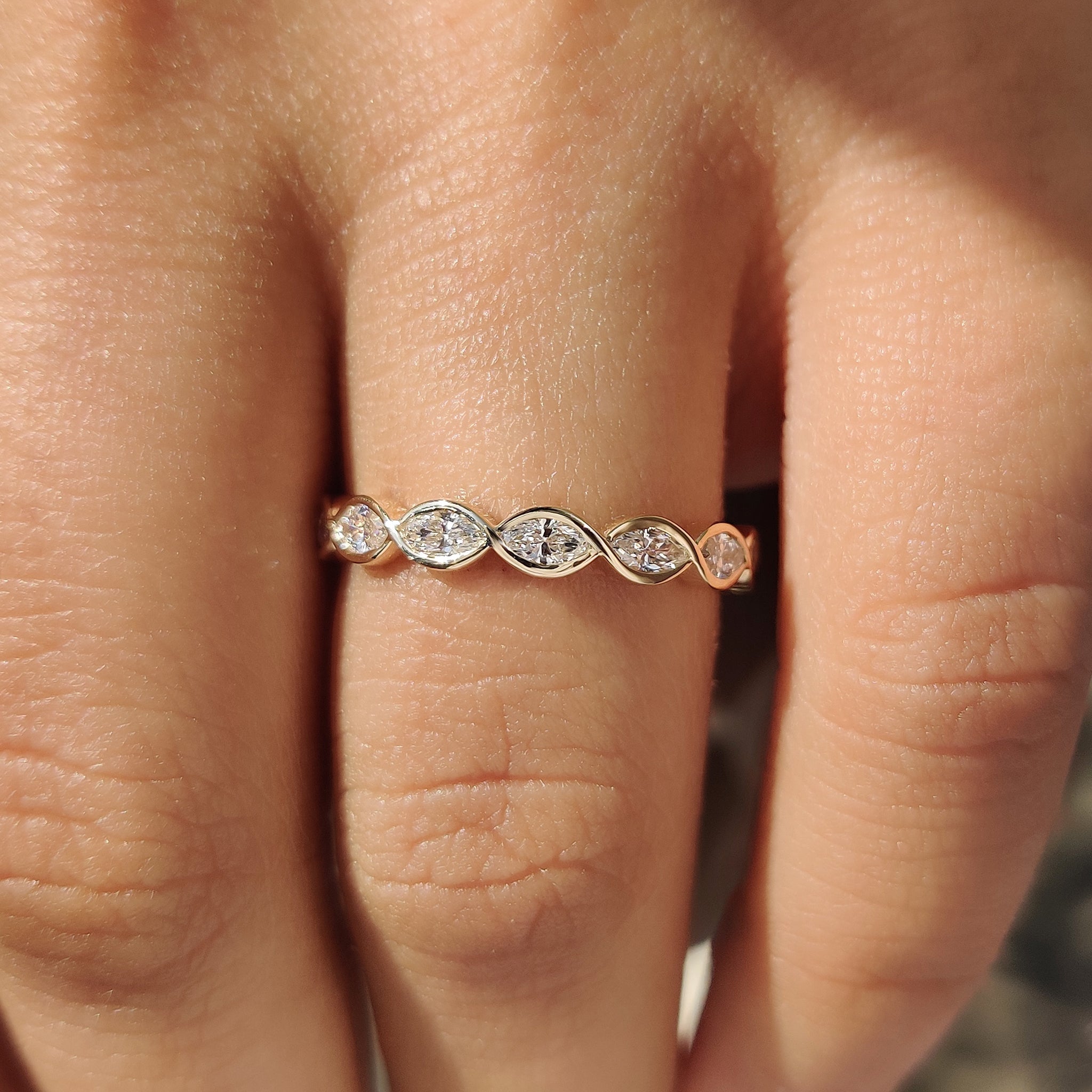 Eternity Style Marquise Diamond Wedding Band