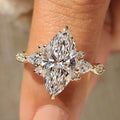 Marquise Cut Ring with Pear and Round Side Stones