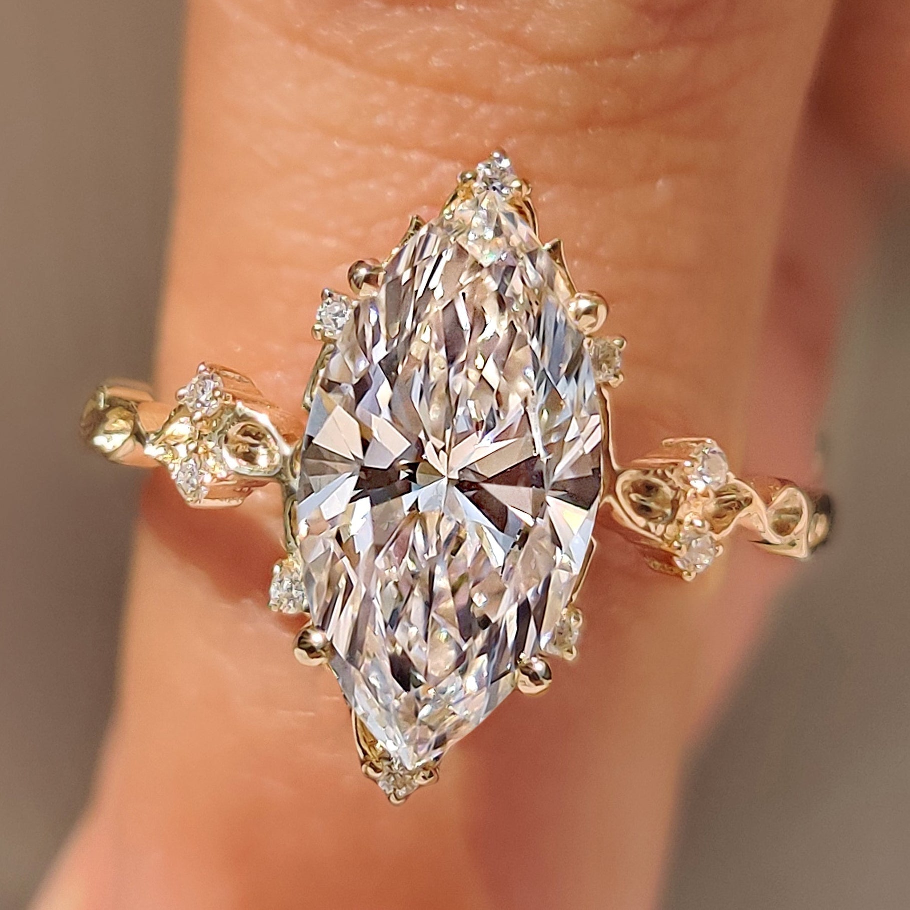 Marquise Cut Engagement Ring in Vintage Style