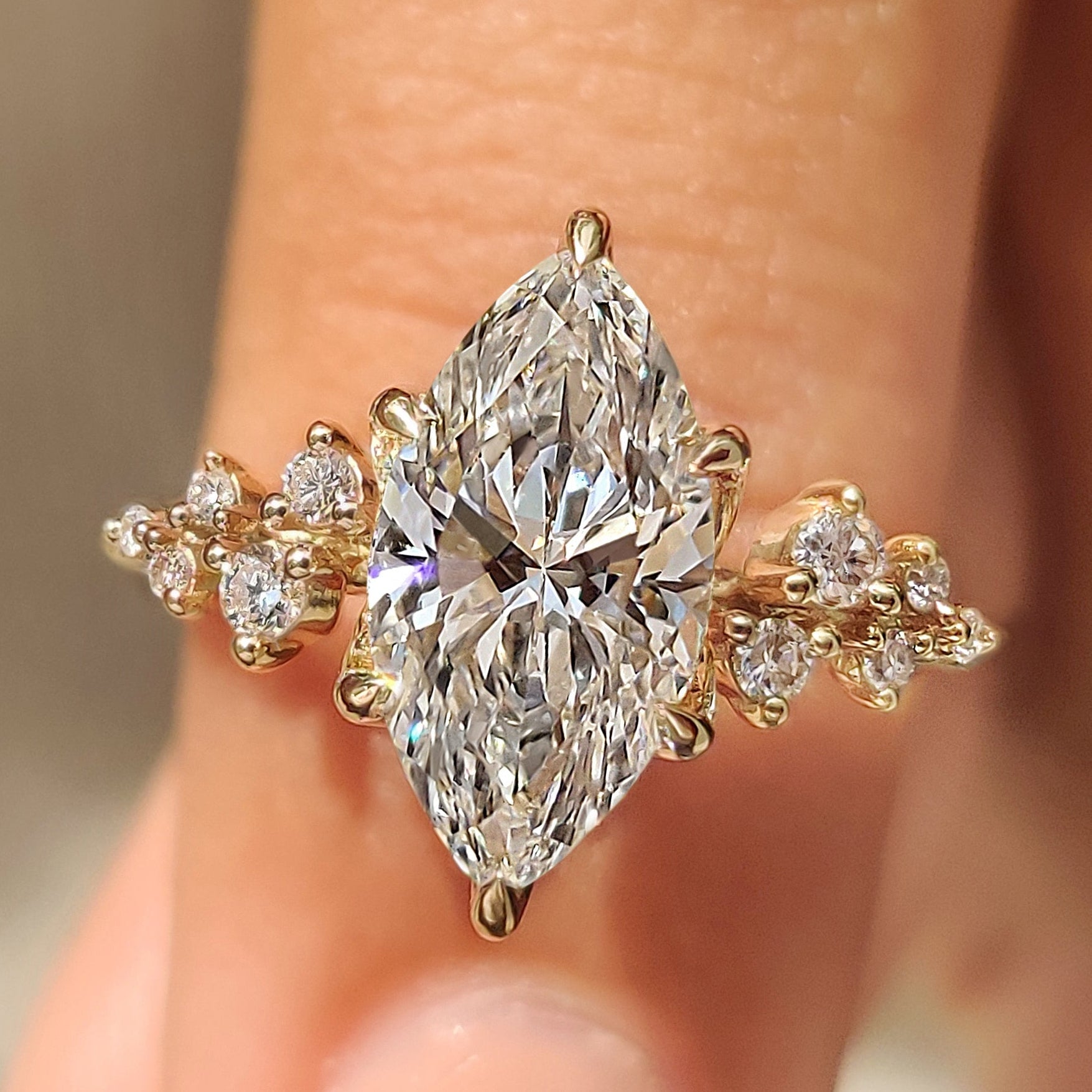 Marquise Engagement Ring in Tulip Setting Main image