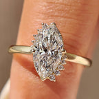 Marquise Cut Ring in Milgrain Details