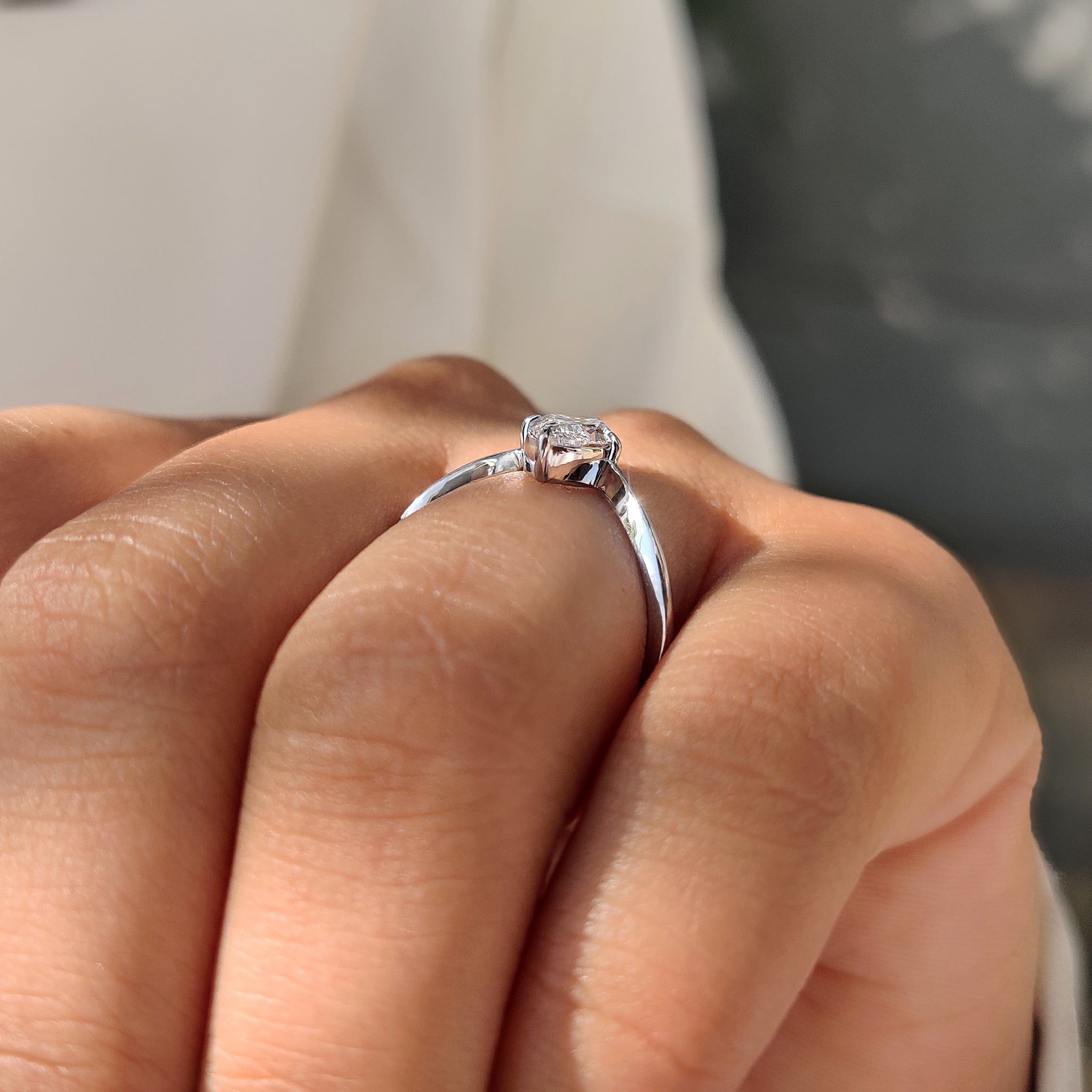 Marquise Cut Engagement Ring in Upside Down Setting