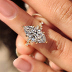 Marquise Cut Engagement Ring in Cluster Setting