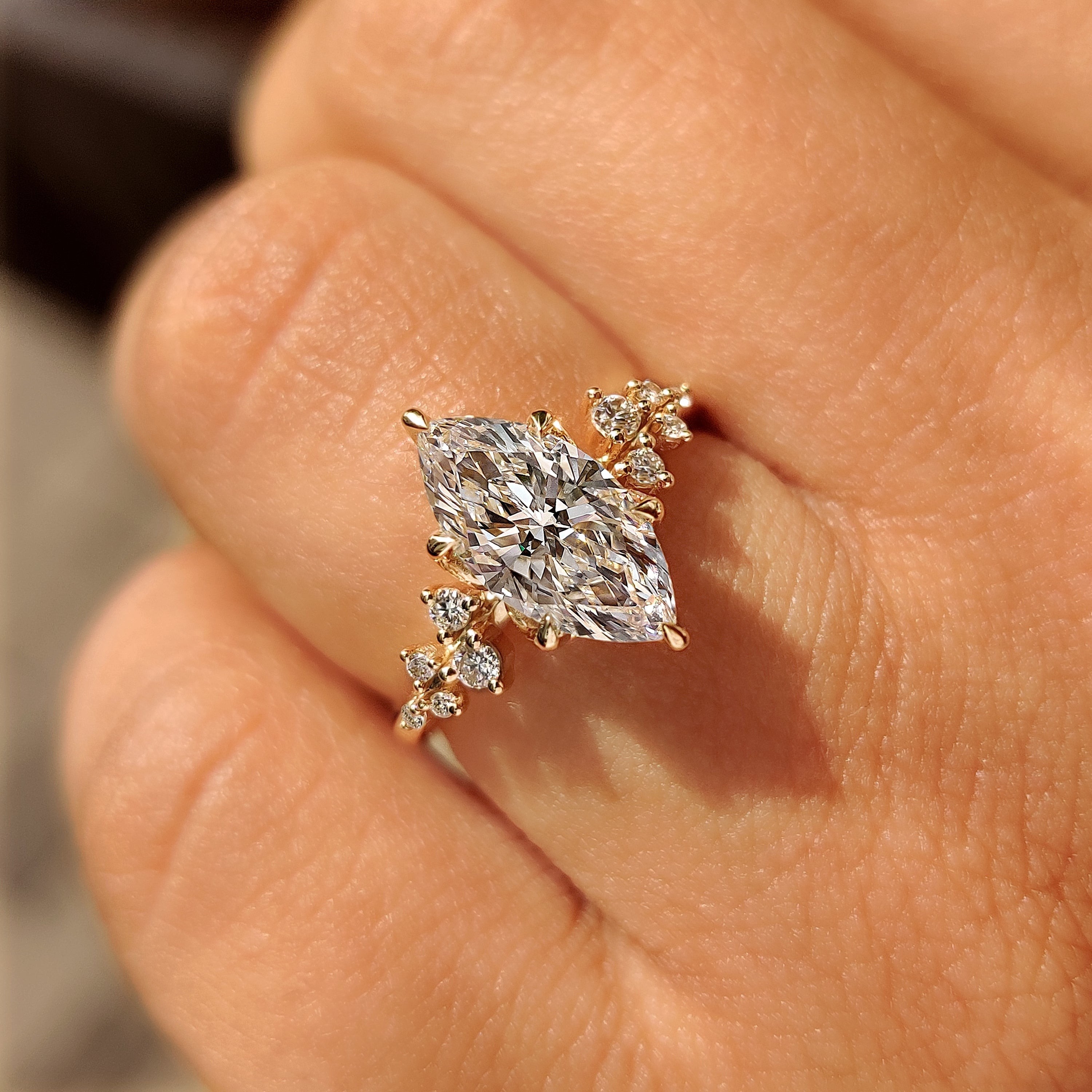 Marquise Engagement Ring in Tulip Setting Secondary image