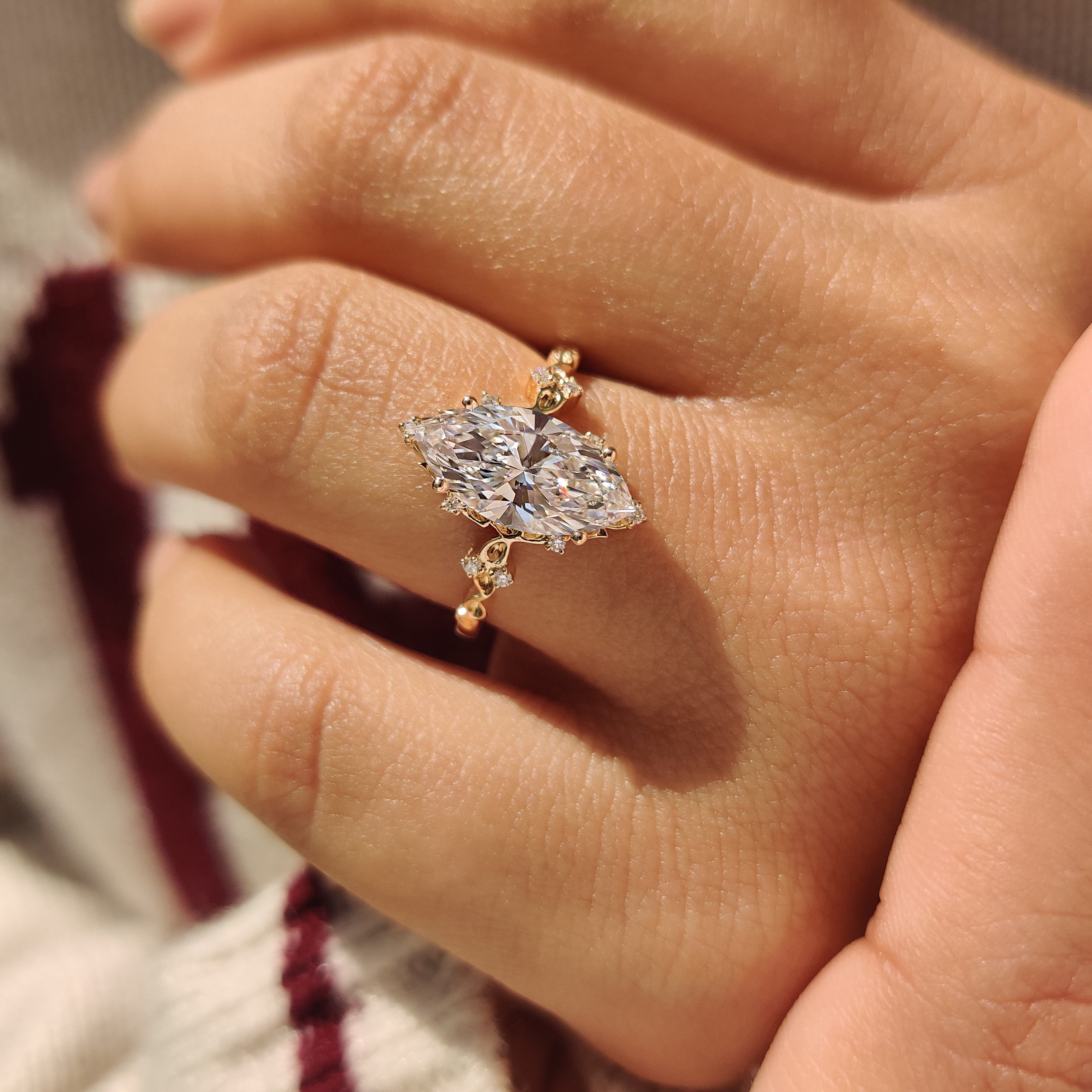 Marquise Cut Engagement Ring in Vintage Style