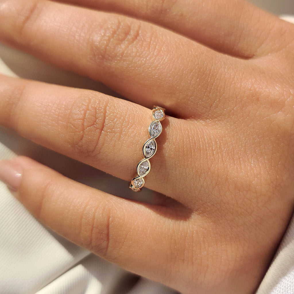 Eternity Style Marquise Diamond Wedding Band