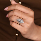 IGI Certified 10-12 Carat Marquise Diamond Ring in Solitaire Style
