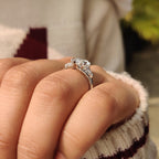 Three Stone Marquise Diamond Ring with Pear Side Diamond