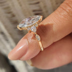 Marquise Cut Ring with Pear and Round Side Stones