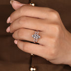 Marquise Diamond Ring in Nature Inspired Style