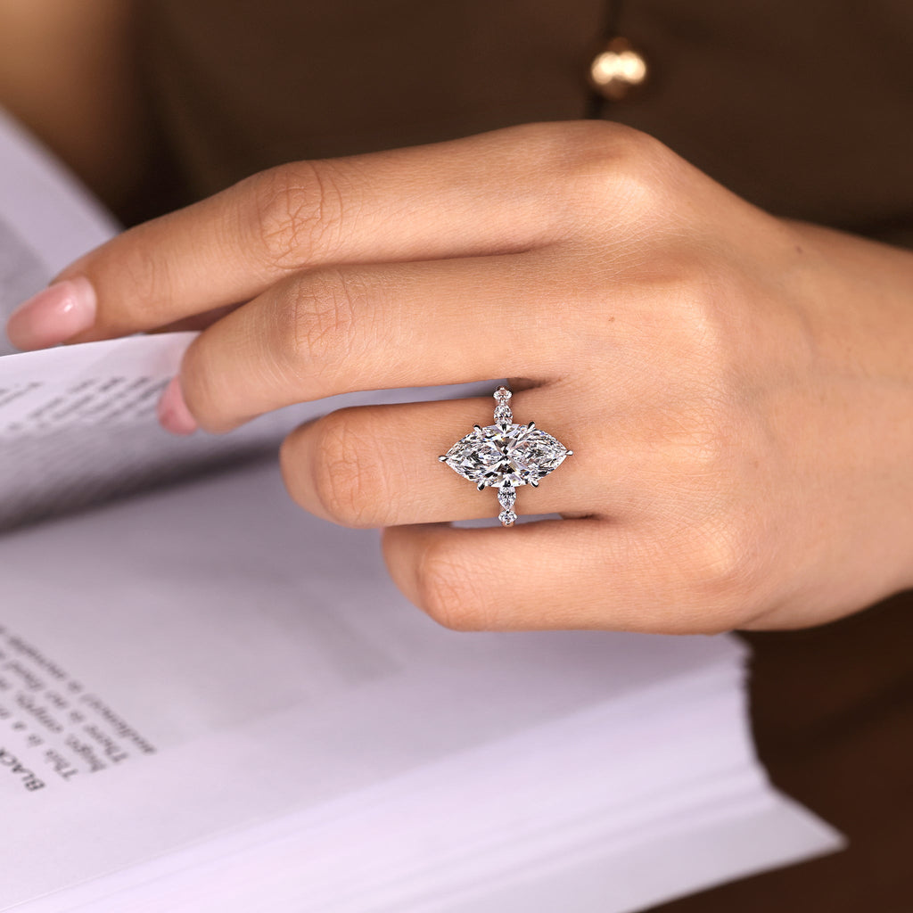 5 - 8 Carat IGI Certified Marquise Diamond Engagement Ring