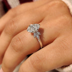 Oval Cut Diamond Ring With Side Stone Style In Muse Setting