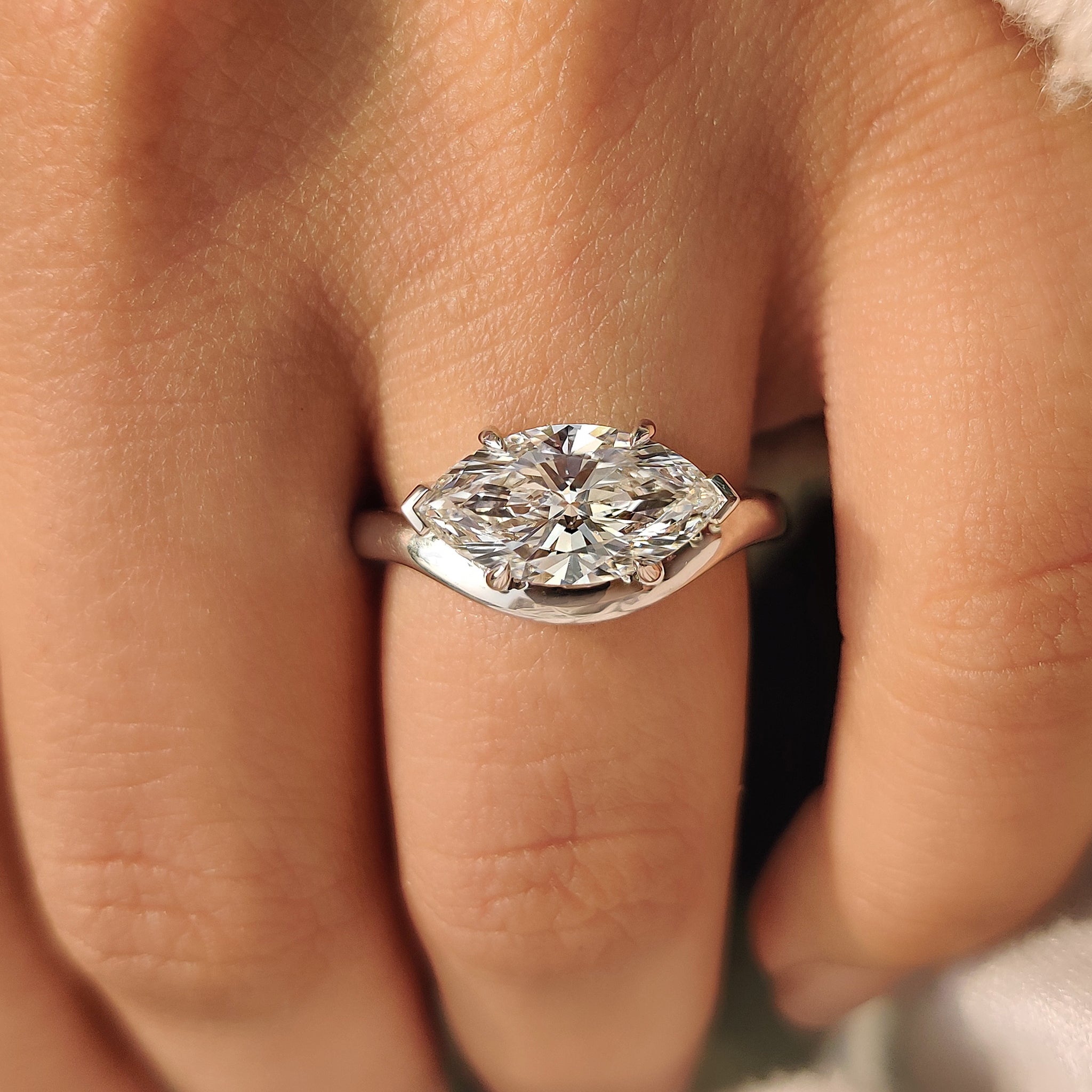 Marquise Diamond Engagement Ring in Solitaire Style