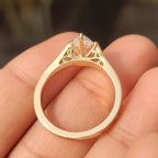 Solitaire Style Marquise Cut Diamond Ring in Milgrain Details