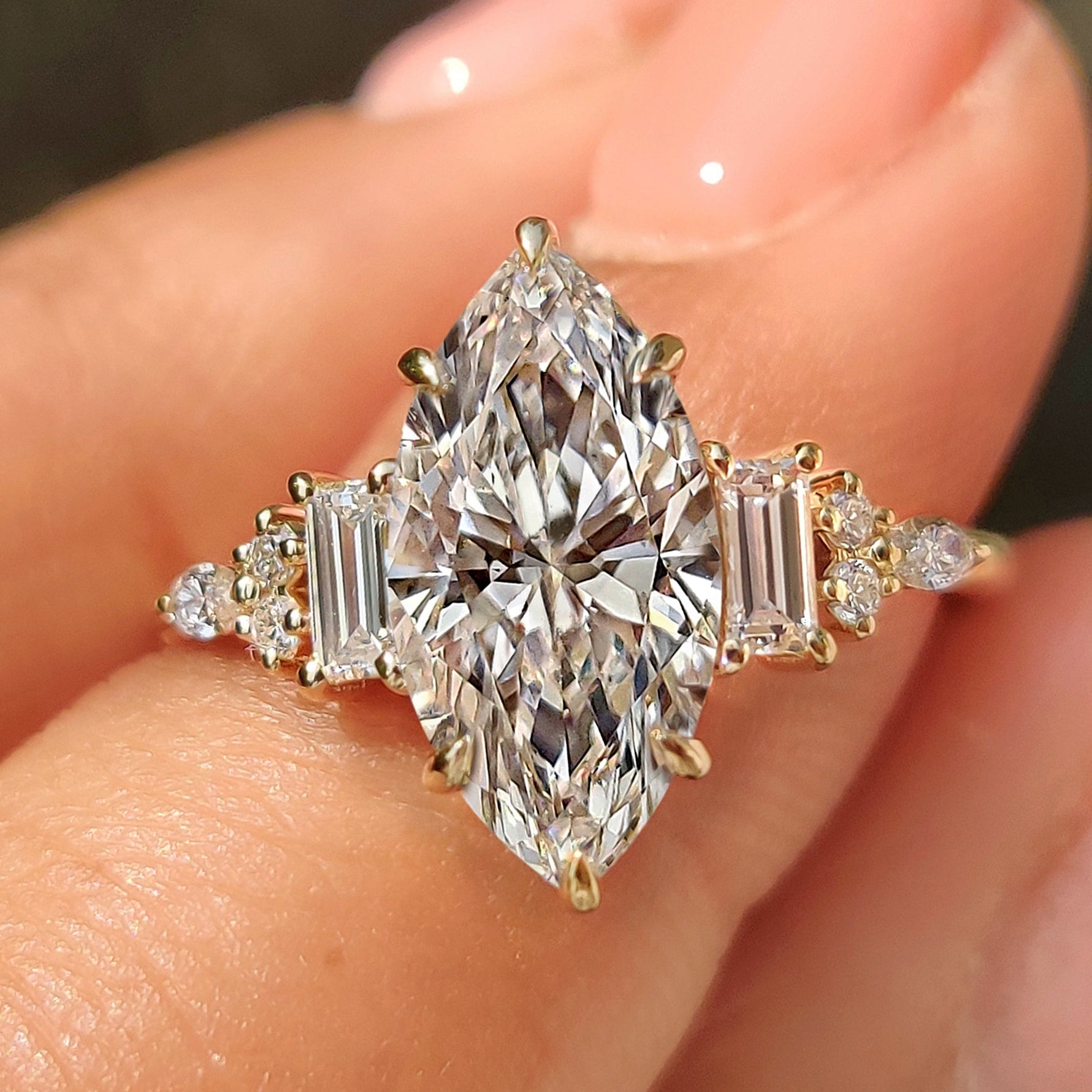 Marquise Cut Engagement Ring in Muse Setting Main image