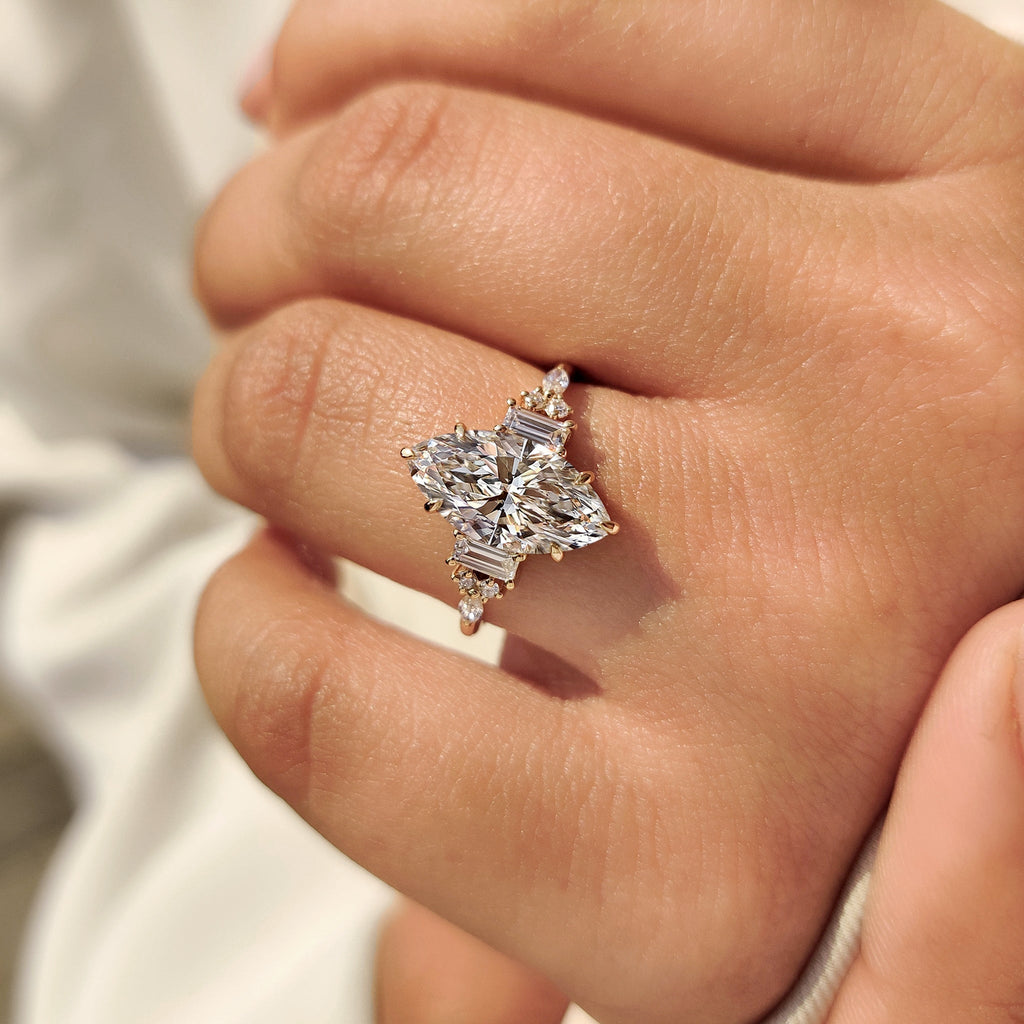 Marquise Cut Engagement Ring in Muse Setting