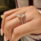 Dutch Marquise Engagement Ring in Shared Prong Pave Setting