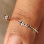 Marquise and Round Diamond Band in Open Gap Style