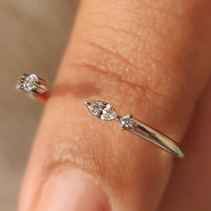 Marquise and Round Diamond Band in Open Gap Style