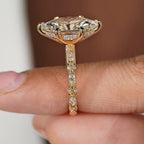 Dutch Marquise Vintage Inspired Engagement Ring with Pave