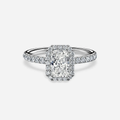 1.30 CT Radiant Moissanite Halo Engagement Ring