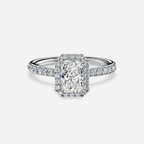 1.30 CT Radiant Moissanite Halo Engagement Ring