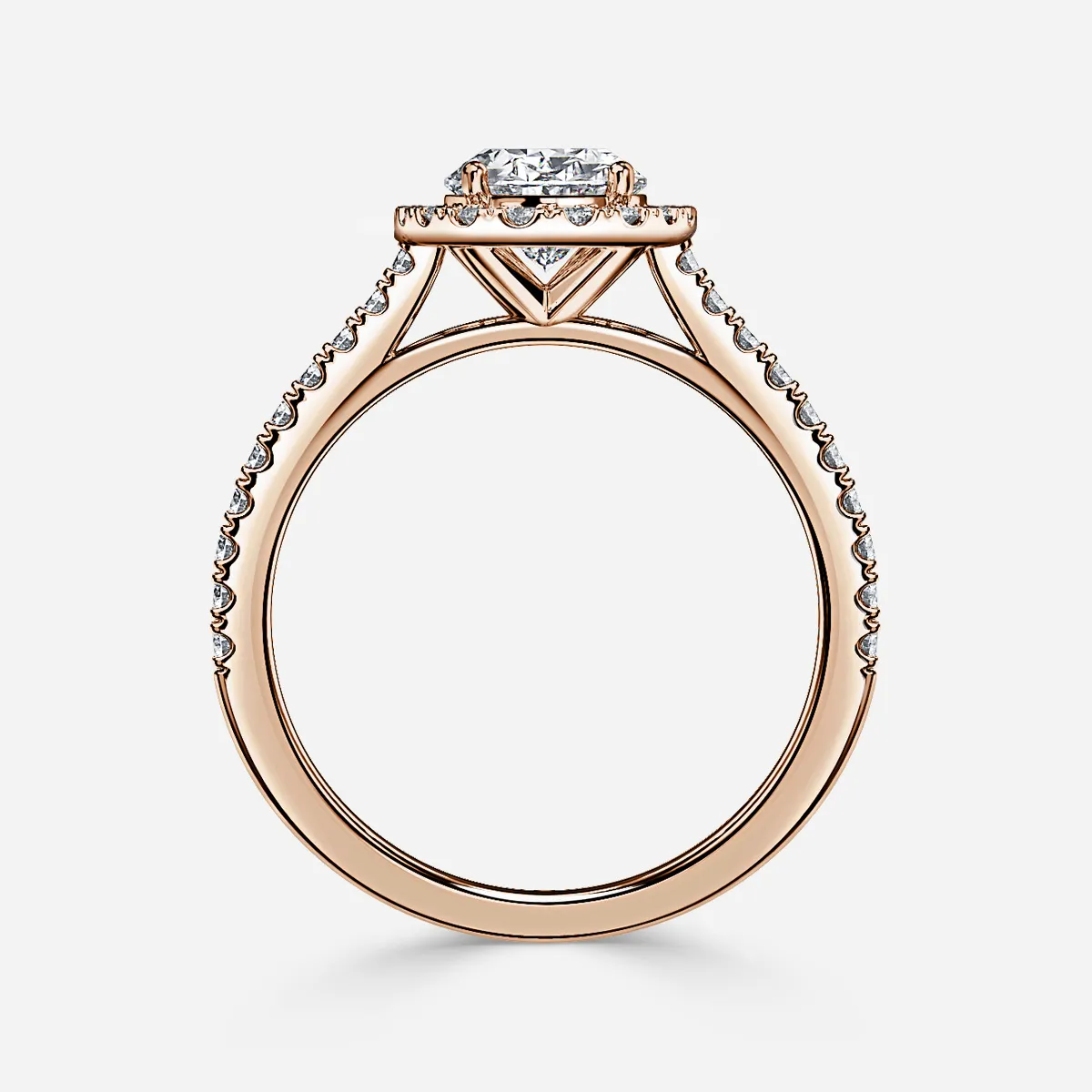 1.0 CT Oval Cut Moissanite Halo & Pave Bridal Ring Set