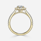 1.0 CT Oval Cut Moissanite Halo & Pave Bridal Ring Set