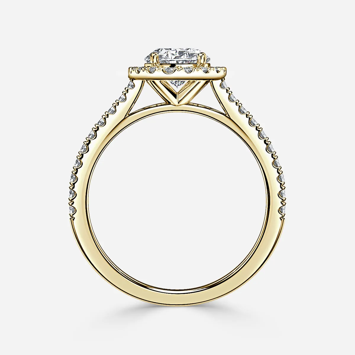 1.0 CT Oval Cut Moissanite Halo & Pave Bridal Ring Set