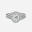 1.0 CT Oval Cut Moissanite Halo & Pave Bridal Ring Set
