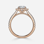 1.0 CT Round Cut Moissanite Halo & Pave Bridal Ring Set