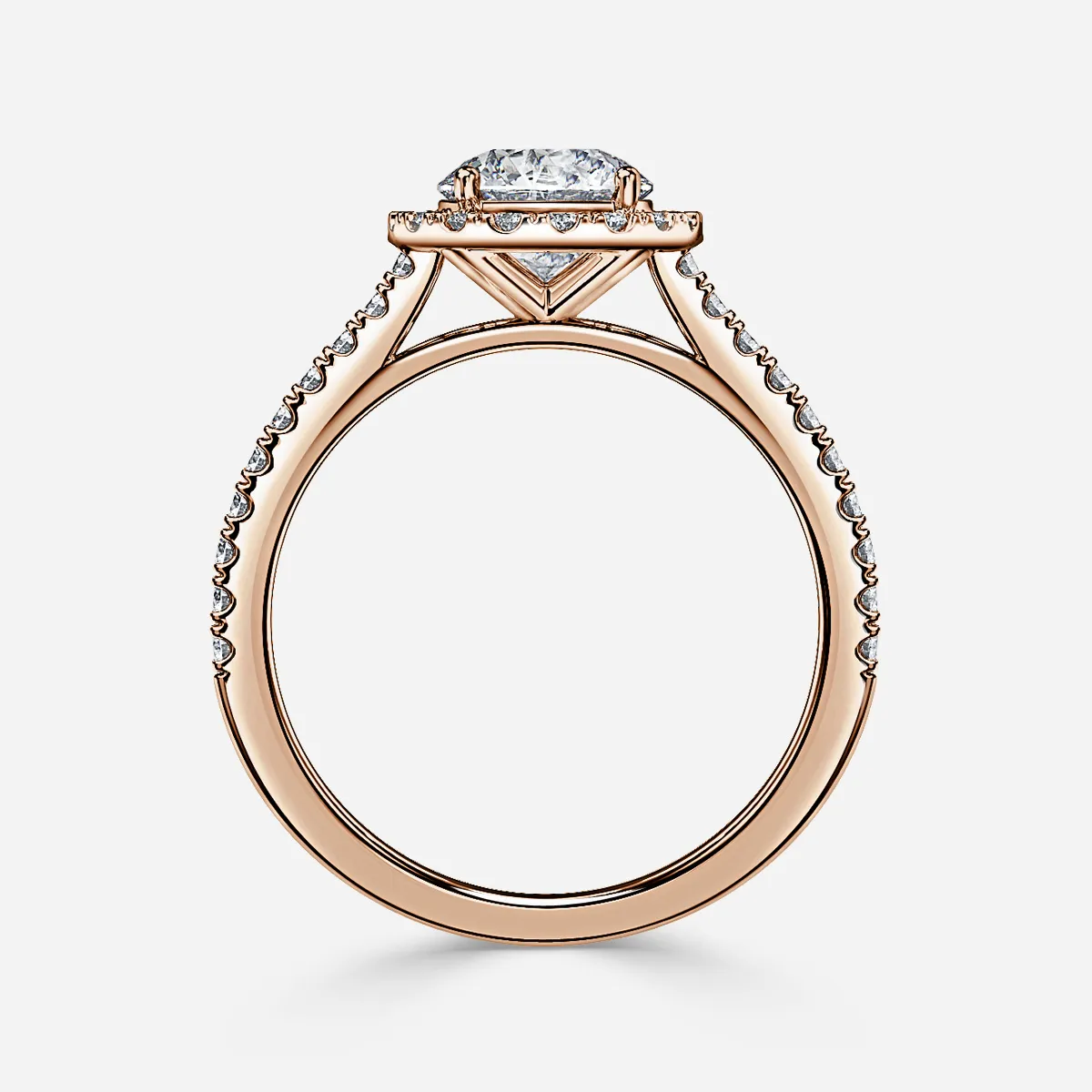 1.0 CT Round Cut Moissanite Halo & Pave Bridal Ring Set