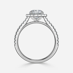 1.0 CT Round Cut Moissanite Halo & Pave Bridal Ring Set