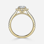 1.0 CT Round Cut Moissanite Halo & Pave Bridal Ring Set