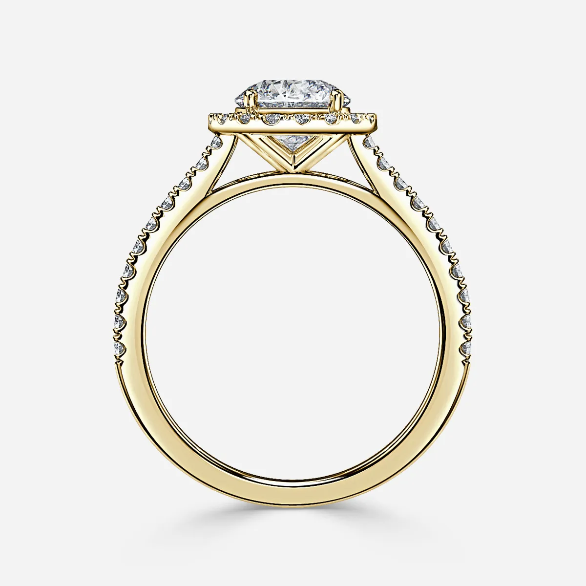 1.0 CT Round Cut Moissanite Halo & Pave Bridal Ring Set