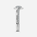 1.0 CT Round Cut Moissanite Halo & Pave Bridal Ring Set