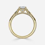 0.50 CT-1.0 CT Oval Cut Moissanite Cluster Setting Engagement Ring