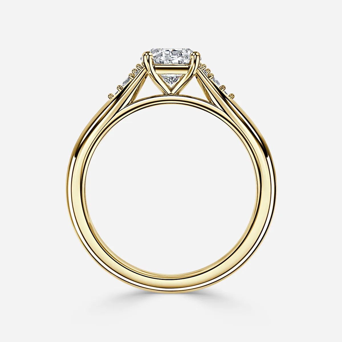 0.50 CT-1.0 CT Oval Cut Moissanite Cluster Setting Engagement Ring