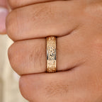 Comfort Fit Mens Wedding Band In Vintage Style
