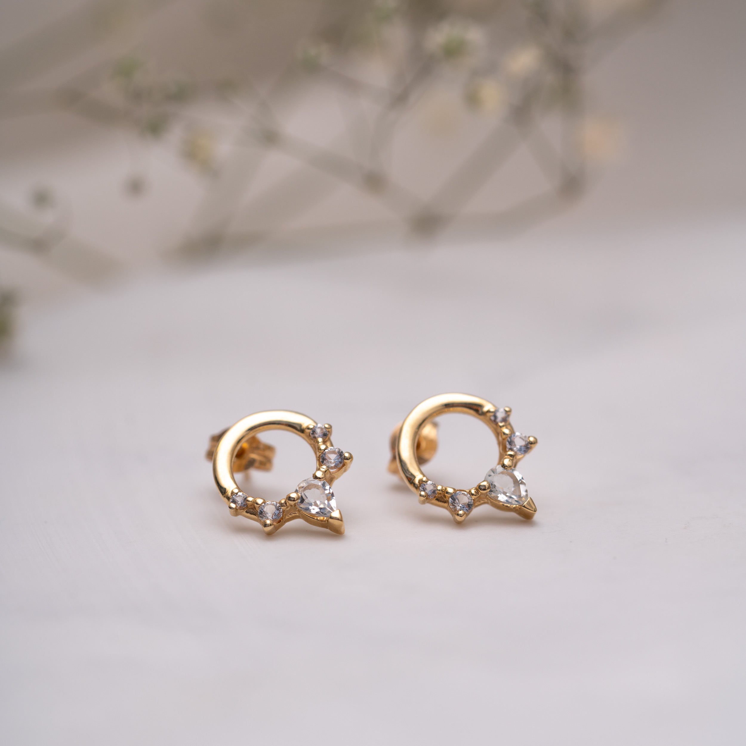 The Merryn Earrings | VS1 D-E Lab Diamonds. 100% Recycled 9k Gold Tiara